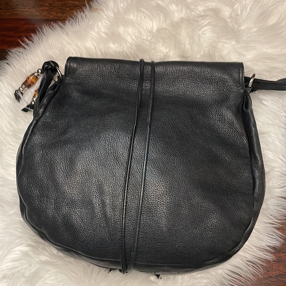 Gucci Pebble Leather Jungle Hobo Purse. Large XL Hobo Chain & Bamboo Accents - Picture 10 of 17